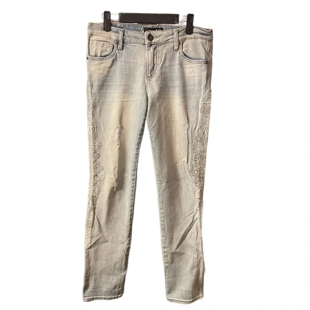 KUT FROM THE KLOTH EMBROIDERED CATHERINE BOYFRIEND JEANS